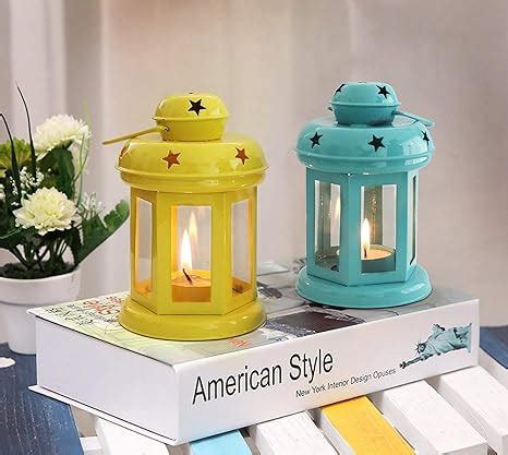 Buy TIED RIBBONS Set of 2 Hanging Lantern Tea Light Candle Holder for ...