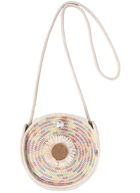 Buy Women's Round Jute Sling Bag with Pompom, Girls Shoulder Purse ...
