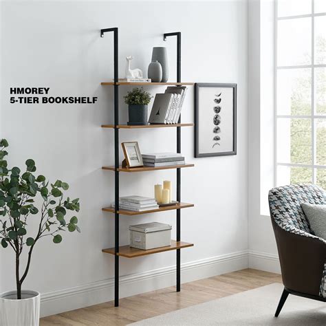 Buy Homrey 5 Tier Bookshelf, Open Vintage Industrial Style Bookshelves ...