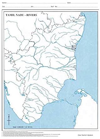 Tamil Nadu Rivers Outline Maps (100 Nos) | A4 Size - Multipurpose Map ...