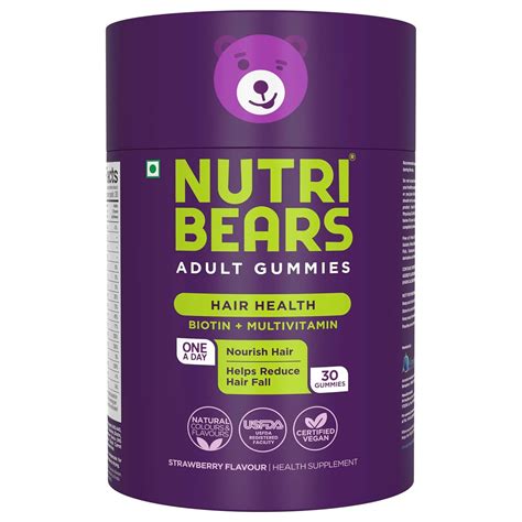 NutriBears Biotin Hair Gummies with Multivitamin, Enhance Growth and ...