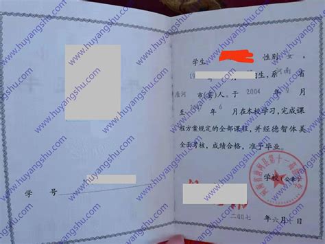河南省唐河县第十一高级中学毕业证样本-胡杨树样本网