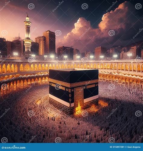 Islamic Kaba Sharif, Madina, Muslim. Generative Ai Stock Illustration ...