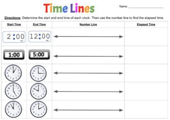 Image result for Time Number Line Journal