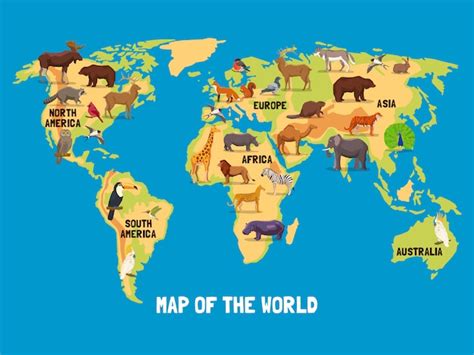 Animals world map | Free Vector