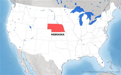 Where is Nebraska located on the map?