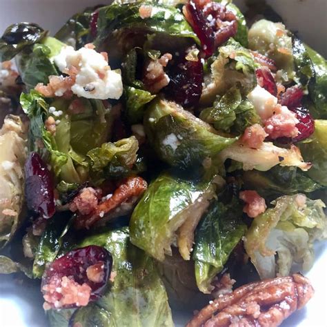 Maple Roasted Brussels Sprout Salad - FlyPeachPie