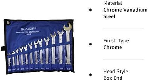 TAPARIA CSS12 Combination Spanner Set CSS12 Spanner Set Double Sided ...