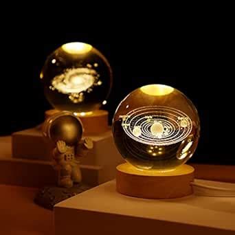 Buy MILAAN 60mm Crystal Ball Night Lamp with Base for Living Room ...