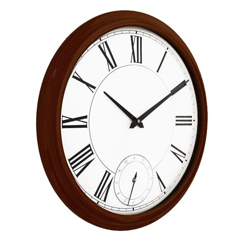Buy CHRONIKLE Elegant Round Wooden Case Analog Roman Numbers Dual Wall ...