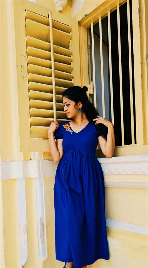 Minimalistic charm with our Blue Cotton Dress ... – Bhamini Designer Studio