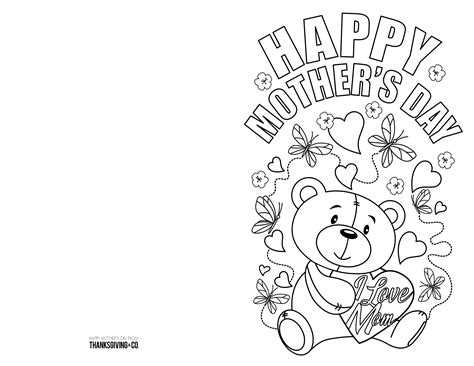Coloring Printable Mothers Day Cards - Printable Word Searches