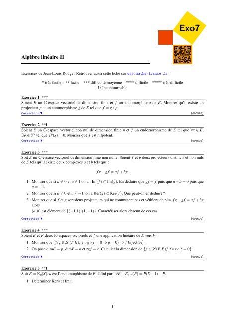 Image result for Exo7 Application Lineaire