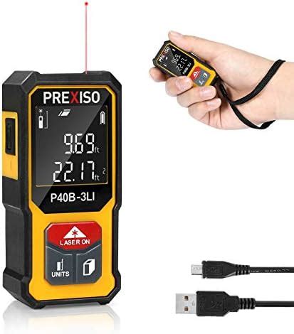 PREXISO Mini Laser Measure, 135Ft Rechargeable Laser Distance Meter ...