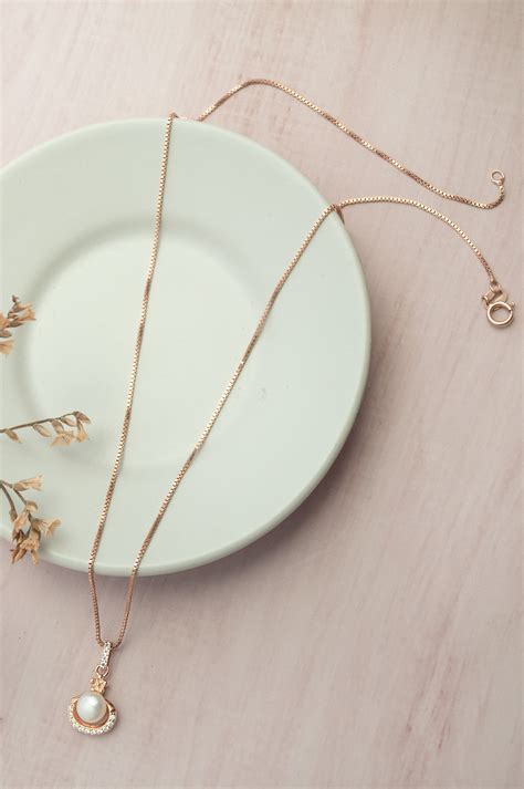 Peritwingle Pearl Rose Gold Plated Sparkle Sterling Silver Pendant ...