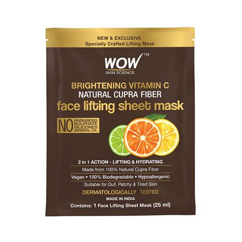 WOW Skin Science Natural Fiber Cupra Vitamin C Face Lifting Sheet Mask ...