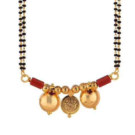 Buy Memoir Brass Goldplated 3 Wati Lakshmi coin Traditional Mangalsutra ...