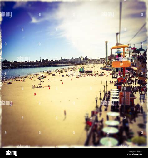 Seabright State Beach and Santa Cruz Beach Boardwalk seen from the Sky ...