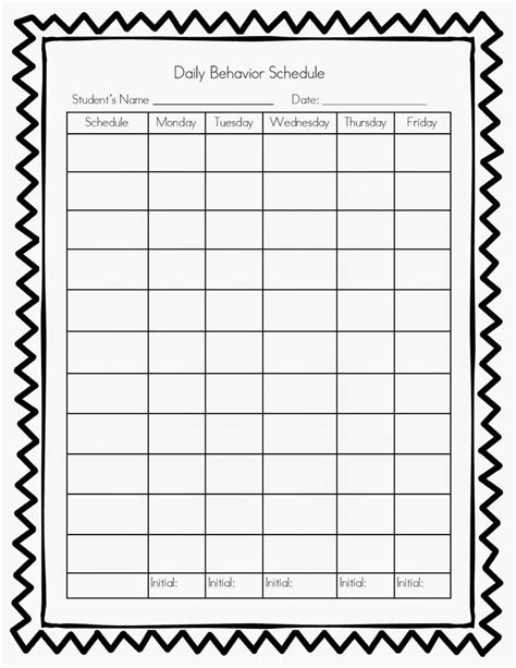 Image result for Daily Behavior Chart