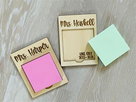 Personalized Post It Note Holder Engraved Teacher Gift - Etsy