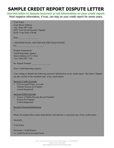 50 Best Credit Dispute Letters Templates [Free] ᐅ TemplateLab
