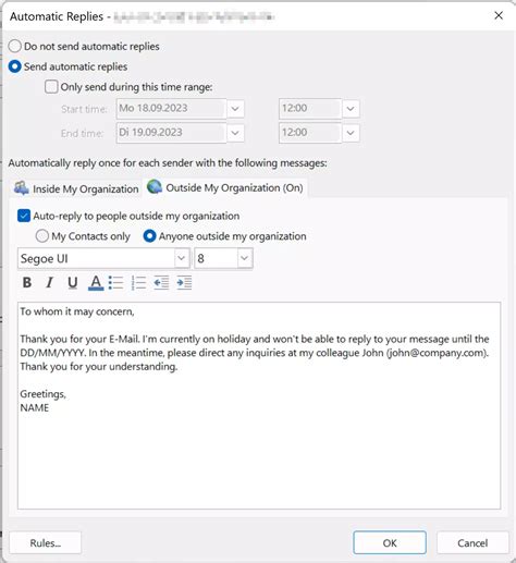 How to set up an out-of-office reply in Outlook - IONOS