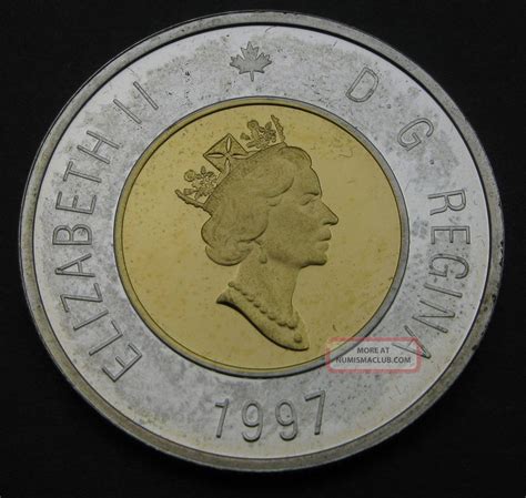 Canada 2 Dollars 1997 Proof - Silver Gold Plated Center - Elizabeth Ii ...