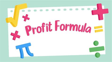 Formula of the day: Profit formula with examples