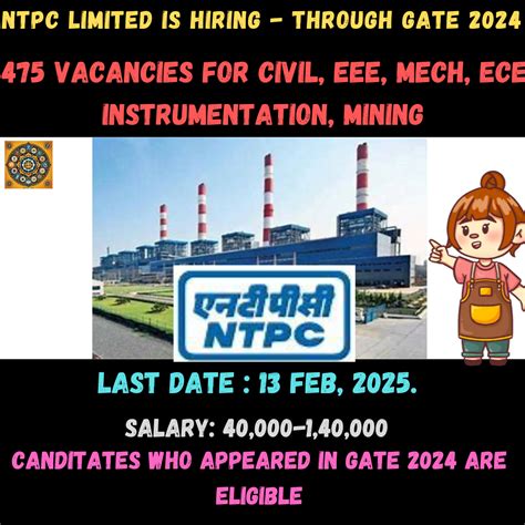 NTPC Limited is recruiting for Engineering Executive Trainees -2024 ...