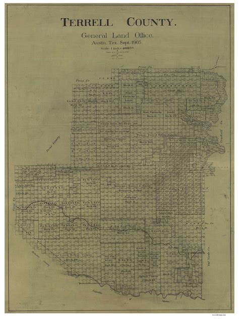 Terrell County Texas 1905 Copy B - Old Map Reprint - OLD MAPS