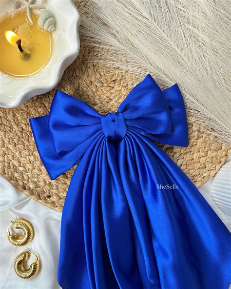 Royal Blue Fairytale French Bow Clips – SheSells by Kaynat