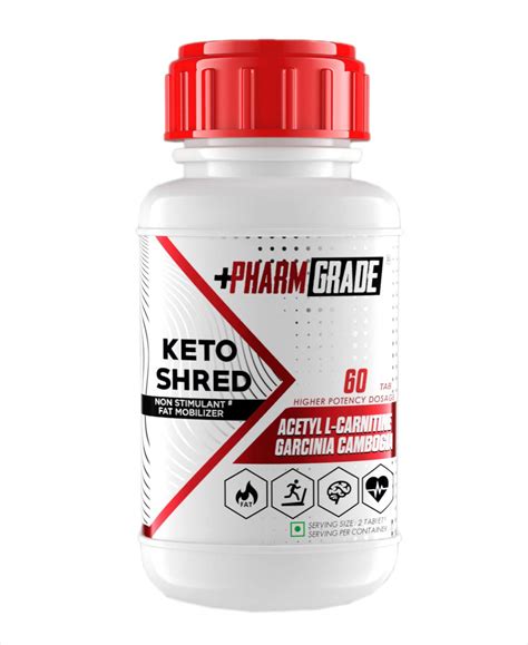 Pharmgrade Keto Shred | 1000mg Acetyl-L-Carnitine, 800mg Garcinia ...