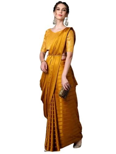 Buy KRISHNA CREATION Women's Japan Satin Silk Plain lace work Saree ...
