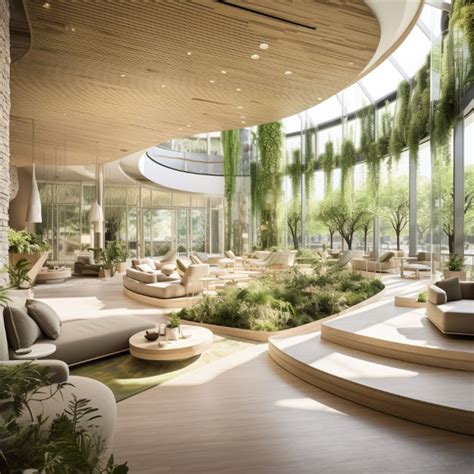 Biophilic-inspired wellness center set within a dense urban environment ...