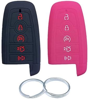 RUNZUIE 2pcs 5 Buttons Silicone Smart Key Fob Cover Compatible with ...