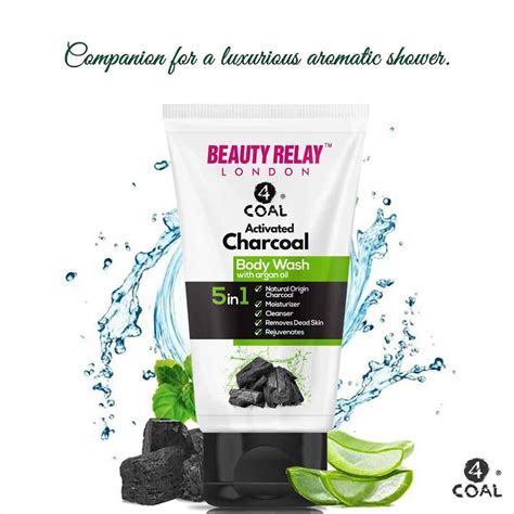 Activated Charcoal Body Wash With Cinnamon Oil, Aloevera, Argan Oil, M