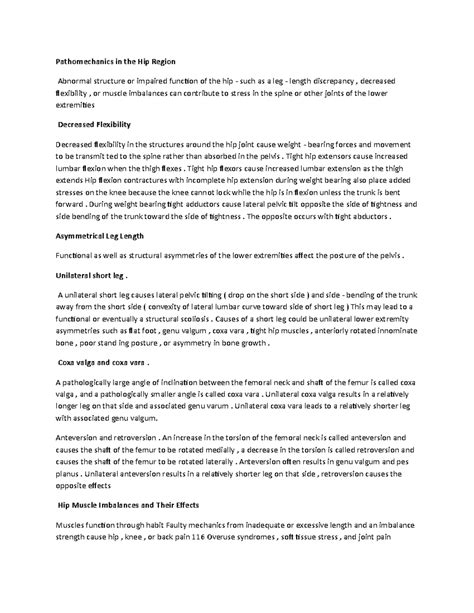 Pathomechanics-WPS Office - Pathomechanics in the Hip Region Abnormal ...