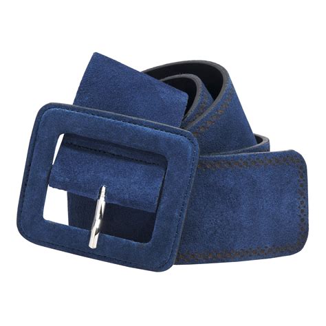 Navy Wide Suede Belt | Ladies Country Clothing | Cordings US