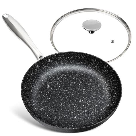 Michelangelo Hard Anodized Frying Pan Non Stick With Lid 26Cm, Non ...