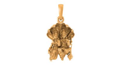 22 CT Gold Plated Silver (92.5% purity) God Vishnu Laxmi (Big Size) Pe ...