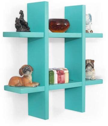 Karam Collections Ted Wall Shelf (Matt Finish, SKY BLUE) Engineered ...