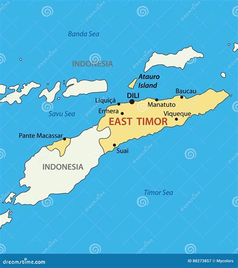 Democratic Republic of Timor-Leste - East Timor - Vector Map Stock Vector - Illustration of ...