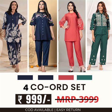 Stylish & Versatile 4 Co-ord Set Combo for Women | CO-16 – Fabkent