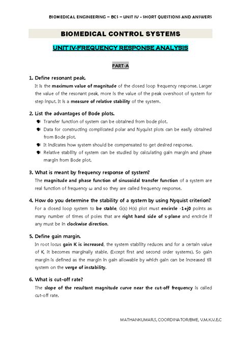 Bode plot and nyquist plot -unit4shortquestionsanswers - BIOMEDICAL ...
