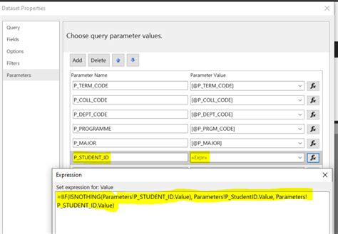 Image result for SSRS Example Add Parameters