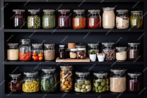 Organised Pantry Items Non Perishable Food Staples Healthy Eatings Fruits Vegetables And ...
