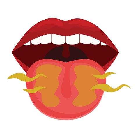 Burning mouth syndrome causing tongue discomfort and pain 55274024 Vector Art at Vecteezy