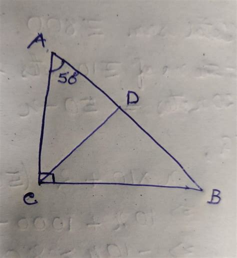 15. In the given figure, ABC is right angled at C and CD L AB. If A=50 ...