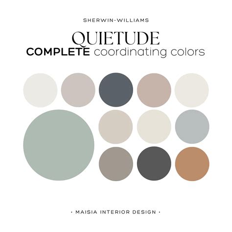 QUIETUDE Sherwin Williams Coordinated Color Palette for Interiors Calm ...