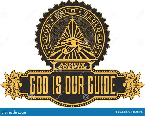 Seal with the Eye of Ra and the Inscription `novus Ordo Seclorum` and ...